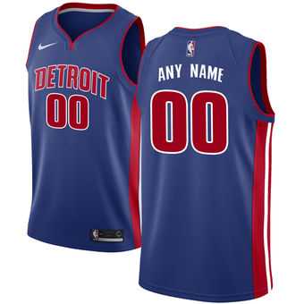 Men & Youth Customized Detroit Pistons Nike Blue Swingman Icon Edition Jersey - Icon Edition